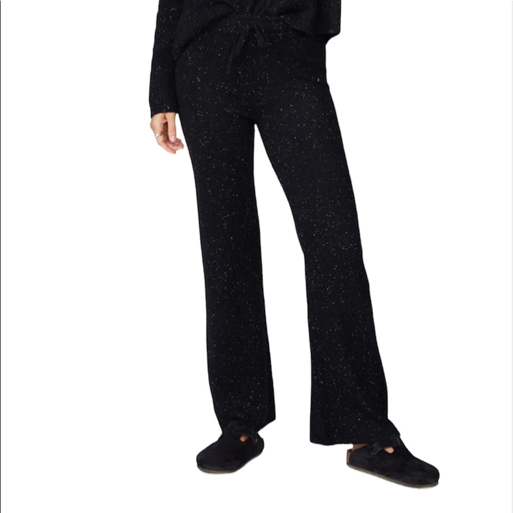 NWT Monrow 100% Cashmere Neps Lounge Sweats Pants Wide Leg Size Small